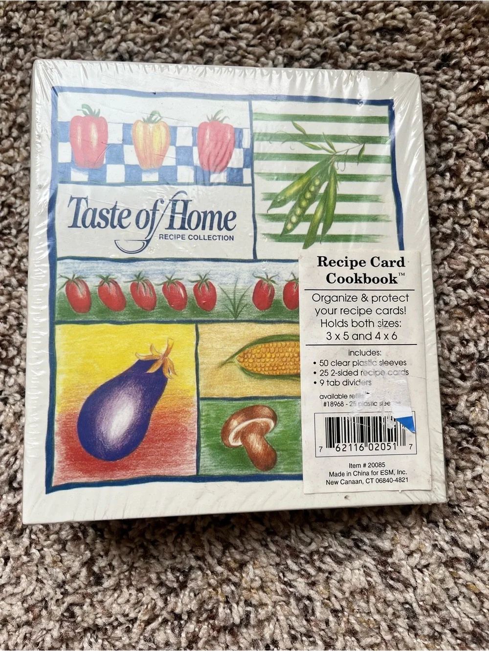 Taste of Home Recipe Card Cookbook - Colorful Vegetable Design
